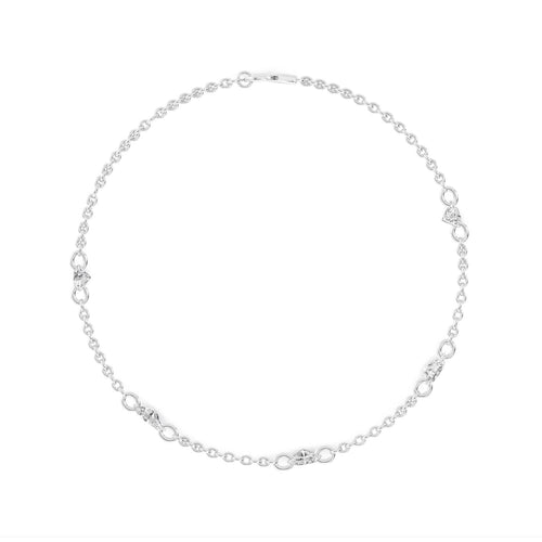Danica bezel diamond station lab grown diamond bracelet in white gold - view 3