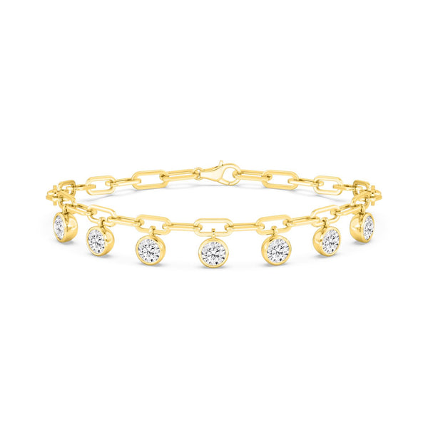 Elena - Diamond Drop Paperclip Lab Grown Diamond Bracelet