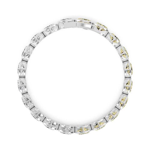 Felicia oval halo line lab grown diamond bracelet in white gold - view 3