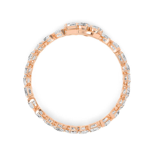 Felicity round halo statement lab grown diamond bracelet in rose gold - view 3