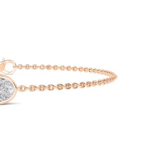 Gabriella east-west oval bezel lab grown diamond bracelet in rose gold - view 4