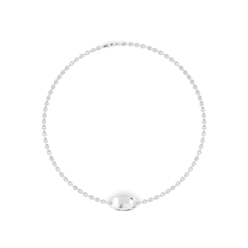 Gabriella east-west oval bezel lab grown diamond bracelet in white gold - view 3