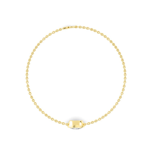 Gabriella east-west oval bezel lab grown diamond bracelet in yellow gold - view 3