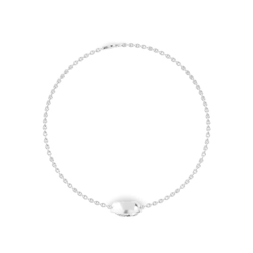 Gaia east-west pear bezel chain lab grown diamond bracelet in white gold - view 3