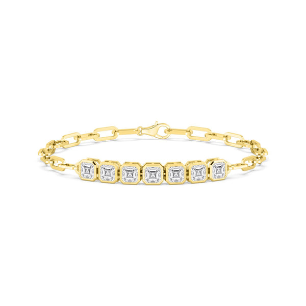 Grace - Asscher Paperclip Line Lab Grown Diamond Bracelet