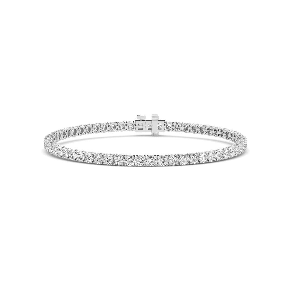 Hana round tennis lab grown diamond bracelet in white gold - view 1