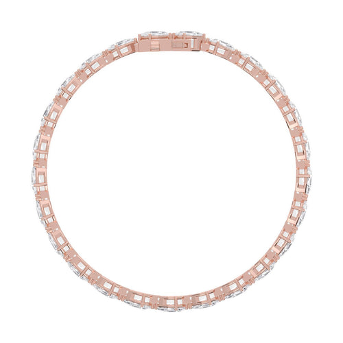 Iris angled pear tennis lab grown diamond bracelet in rose gold - view 4
