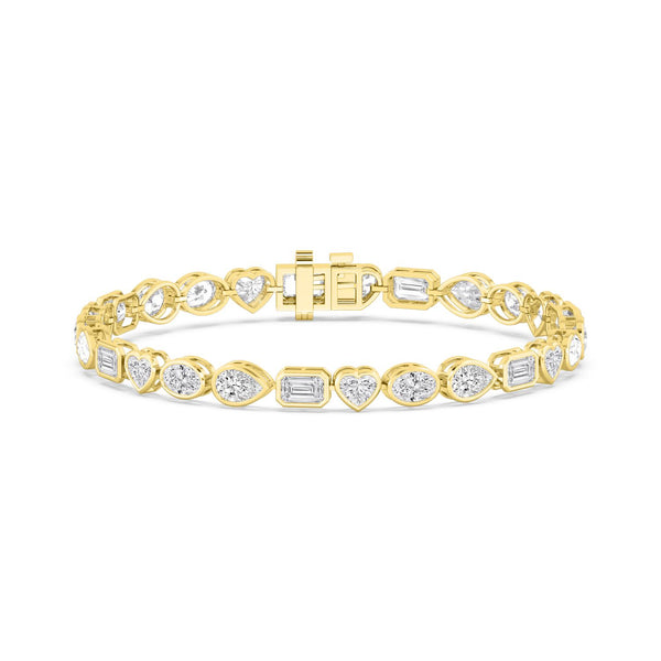 Jacinta - Mixed Shape Bezel Tennis Lab Grown Diamond Bracelet