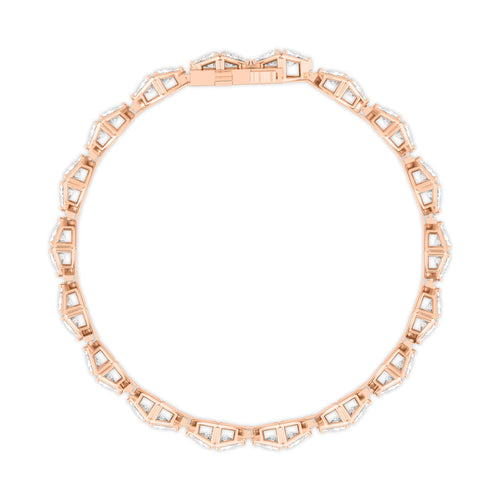 Keira triangular diamond line lab grown diamond bracelet in rose gold - view 4