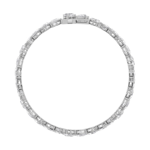 Lavinia angled diamond line lab grown diamond bracelet in white gold - view 5