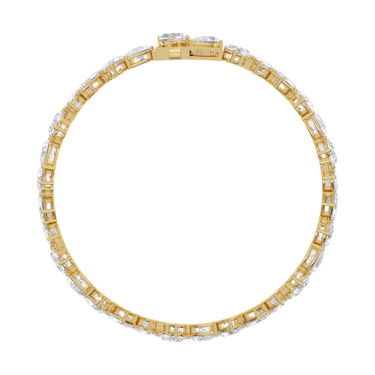 Lavinia angled diamond line lab grown diamond bracelet in yellow gold - view 5