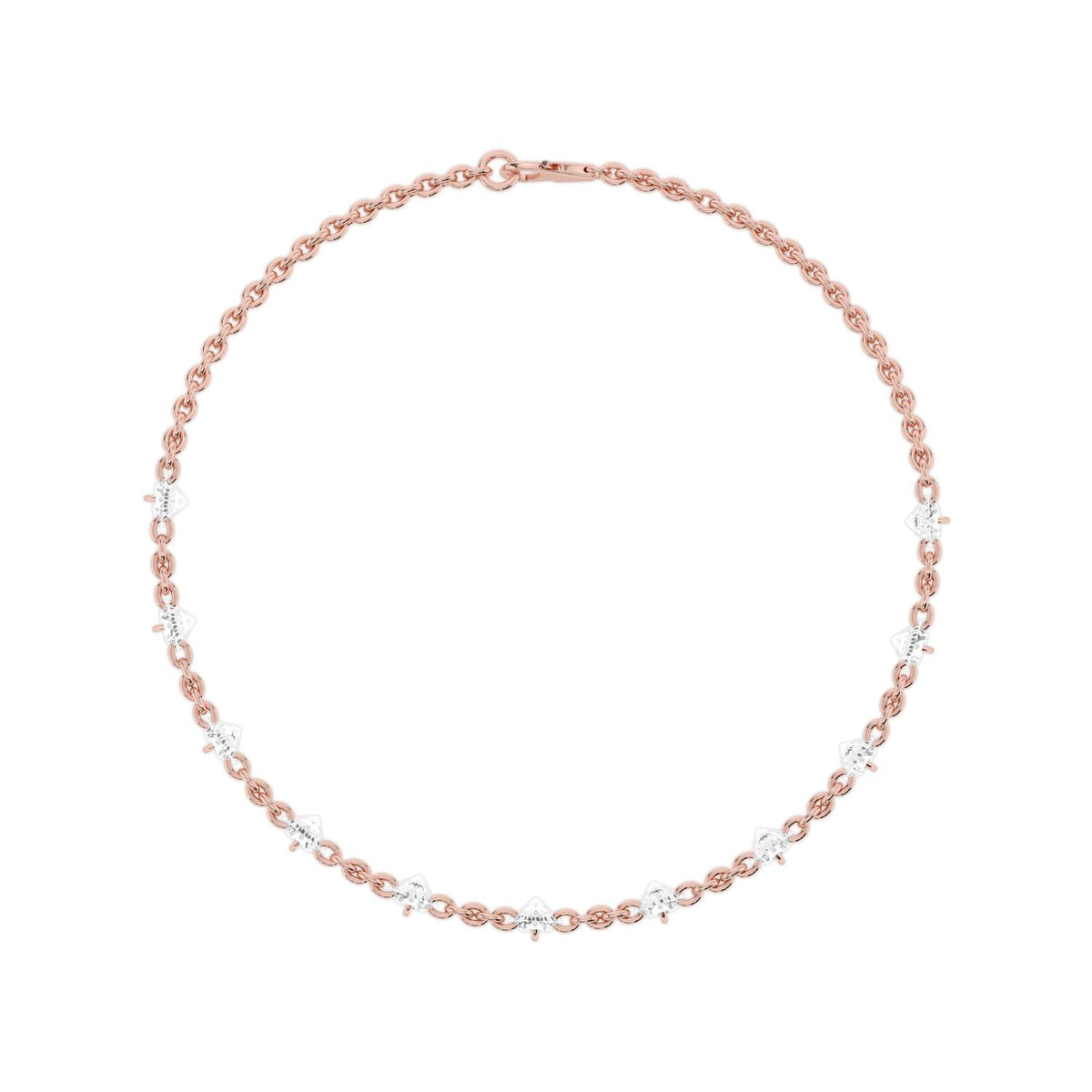 Solene diamond fringe chain lab grown diamond bracelet in rose gold - view 4