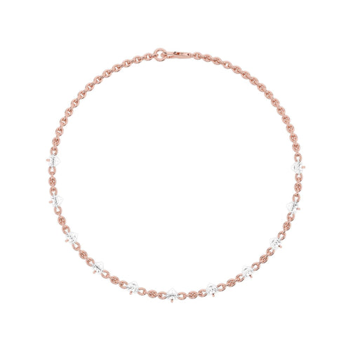 Solene diamond fringe chain lab grown diamond bracelet in rose gold - view 4