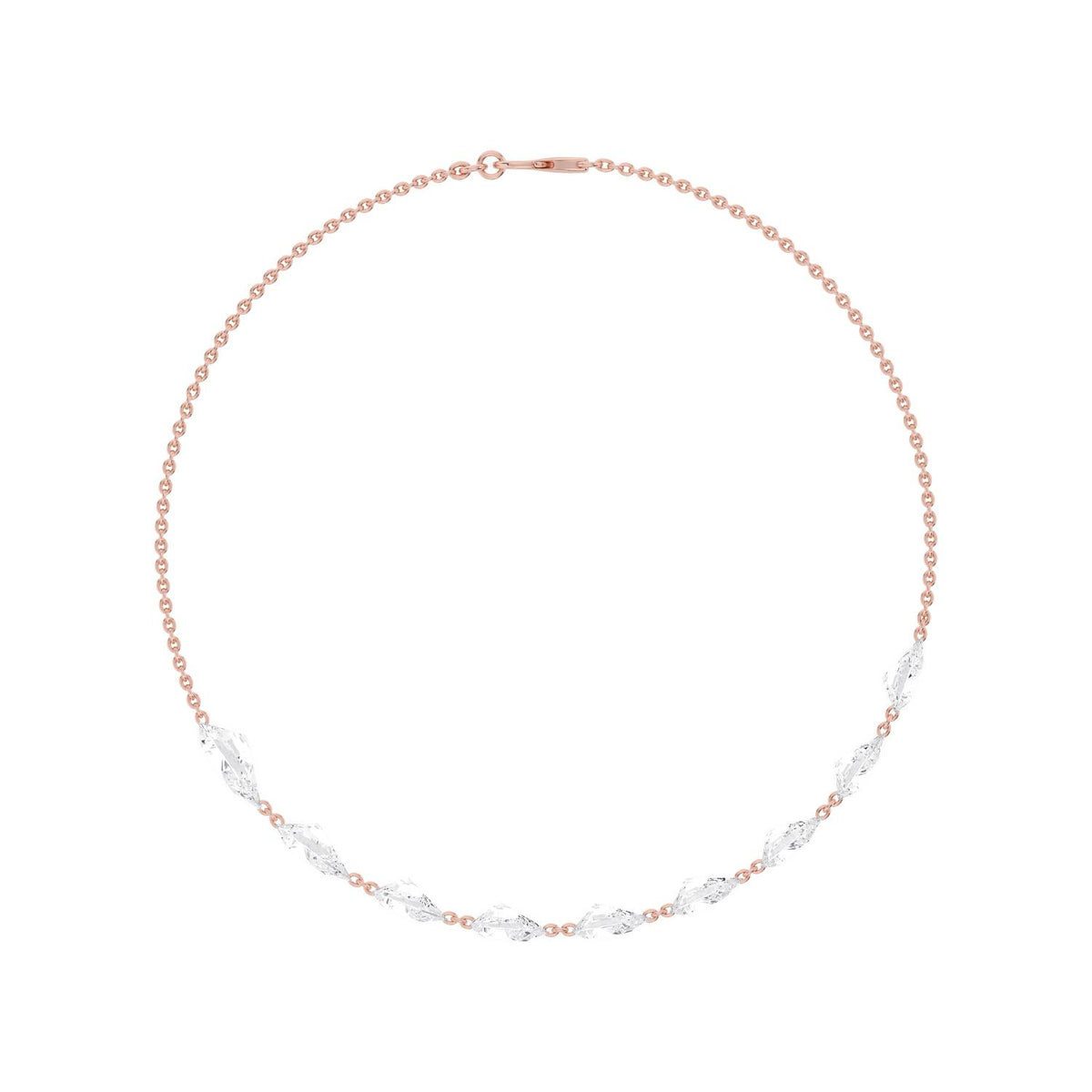 Paloma diamond drop chain lab grown diamond bracelet in rose gold - view 4