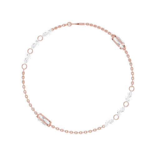 Lenora pear bezel station lab grown diamond bracelet in rose gold - view 4