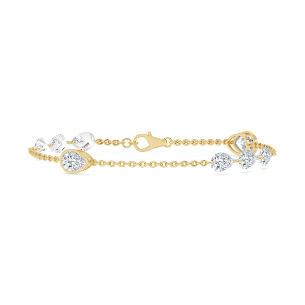 Lenora - Pear Bezel Station Lab Grown Diamond Bracelet