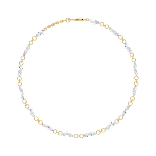 Lilian pear and marquise tennis lab grown diamond bracelet in yellow gold - view 4