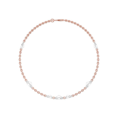 Rosalie diamond station chain lab grown diamond bracelet in rose gold - view 4