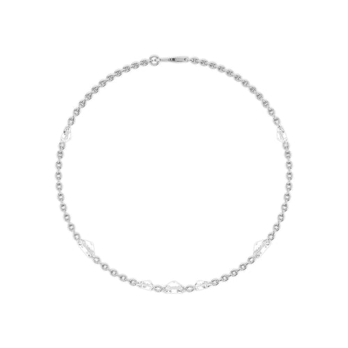 Rosalie diamond station chain lab grown diamond bracelet in white gold - view 4