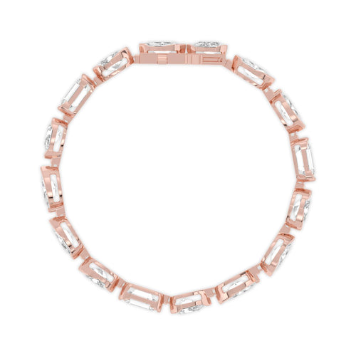 Liv mixed shape statement line lab grown diamond bracelet in rose gold - view 4
