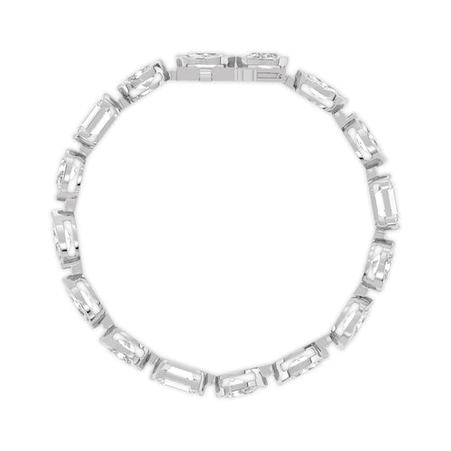 Liv mixed shape statement line lab grown diamond bracelet in white gold - view 4