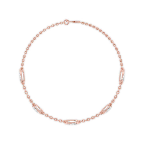 Louise marquise and pear chain lab grown diamond bracelet in rose gold - view 4
