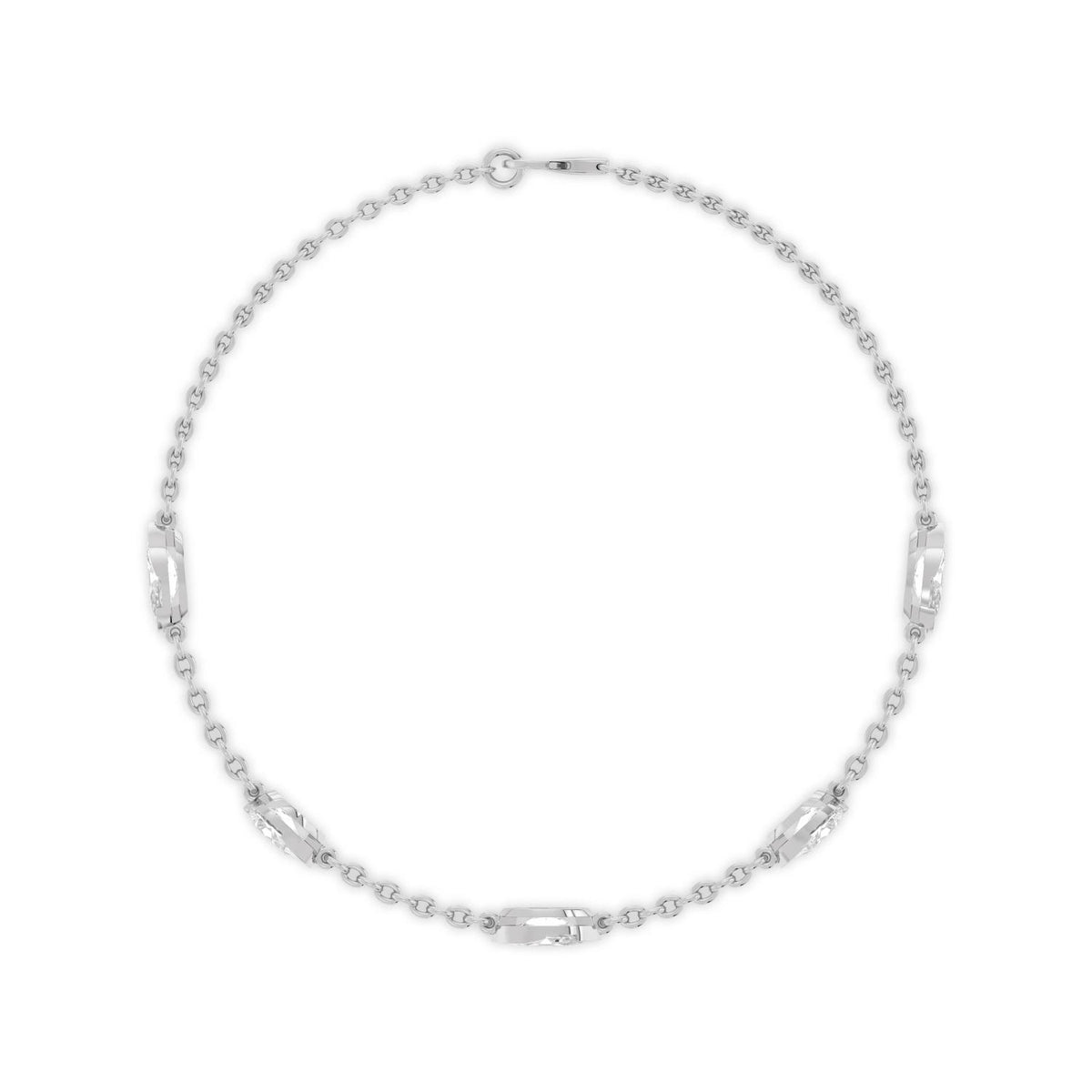 Louise marquise and pear chain lab grown diamond bracelet in white gold - view 4