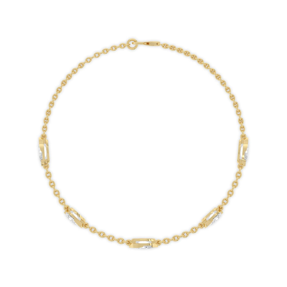 Louise marquise and pear chain lab grown diamond bracelet in yellow gold - view 4