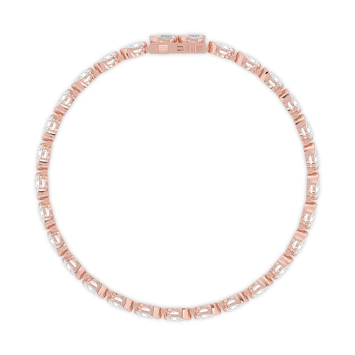 Lyra east-west pear line lab grown diamond bracelet in rose gold - view 4