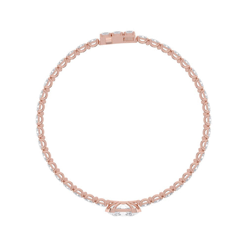 Margot east-west oval centre tennis lab grown diamond bracelet in rose gold - view 4