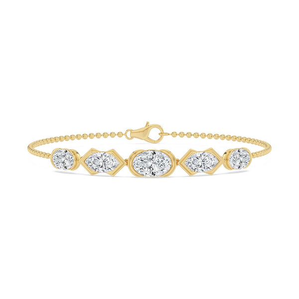 Marina - Mixed Shape Five-Stone Chain Lab Grown Diamond Bracelet