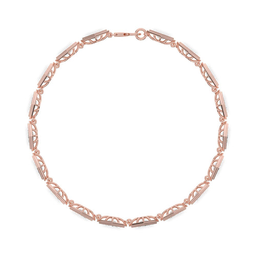 Matilda geometric bezel line lab grown diamond bracelet in rose gold - view 4
