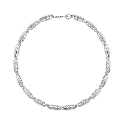 Matilda geometric bezel line lab grown diamond bracelet in white gold - view 4