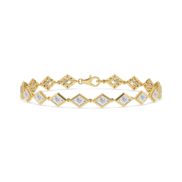Matilda - Geometric Bezel Line Lab Grown Diamond Bracelet