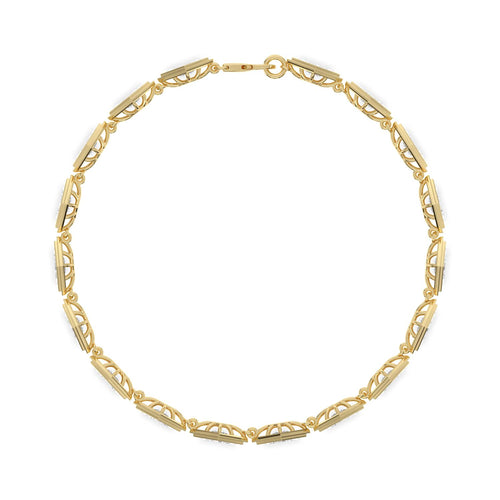 Matilda geometric bezel line lab grown diamond bracelet in yellow gold - view 4