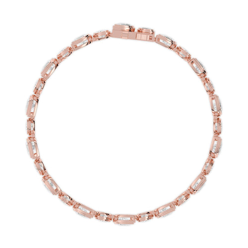 Melina pear bezel line lab grown diamond bracelet in rose gold - view 4