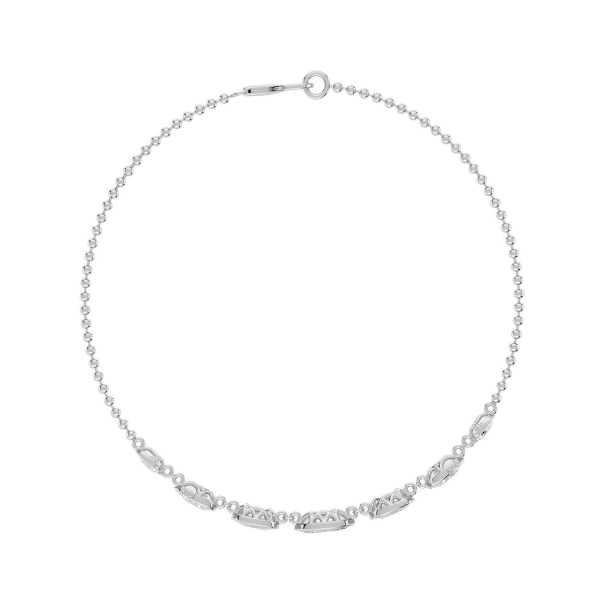 Mira graduated diamond chain lab grown diamond bracelet in white gold - view 4
