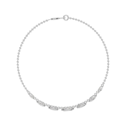 Mira graduated diamond chain lab grown diamond bracelet in white gold - view 4