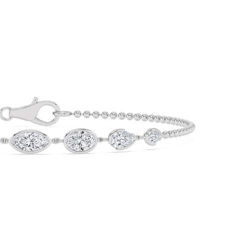 Mira graduated diamond chain lab grown diamond bracelet in white gold - view 5