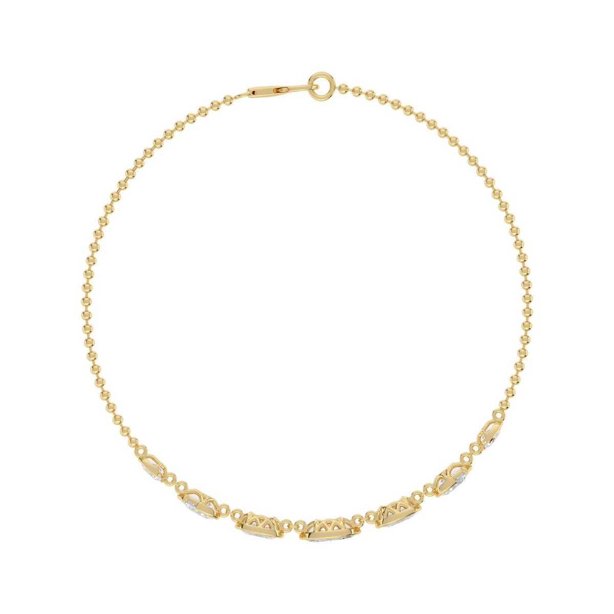 Mira graduated diamond chain lab grown diamond bracelet in yellow gold - view 4