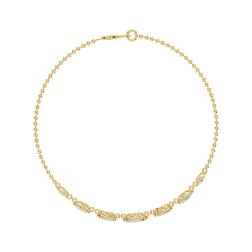 Mira graduated diamond chain lab grown diamond bracelet in yellow gold - view 4