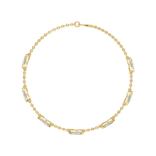 Mirabelle marquise diamond station lab grown diamond bracelet in yellow gold - view 4
