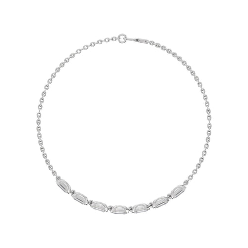 Nadia east-west emerald chain lab grown diamond bracelet in white gold - view 4