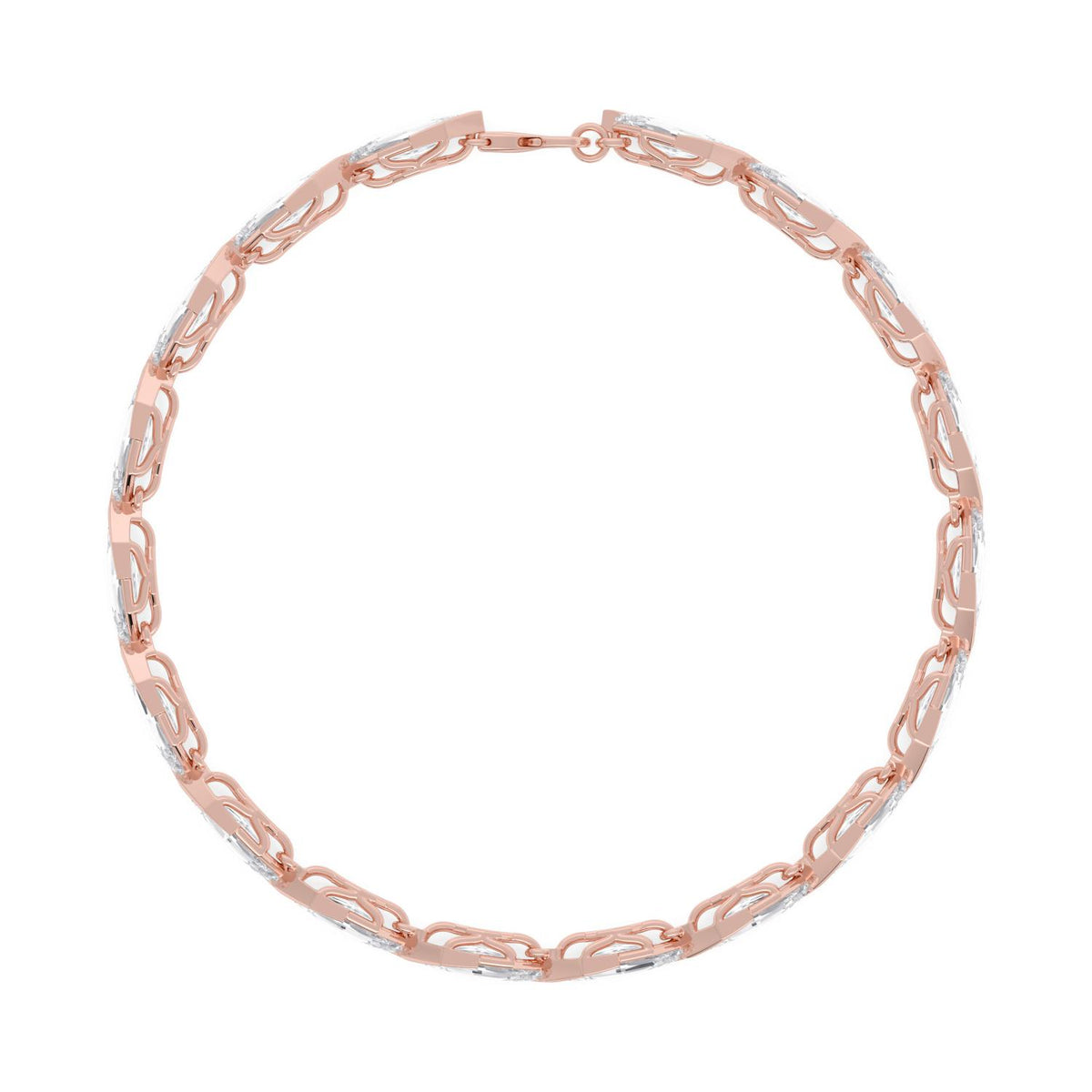 Nerissa angled marquise diamond line lab grown diamond bracelet in rose gold - view 4