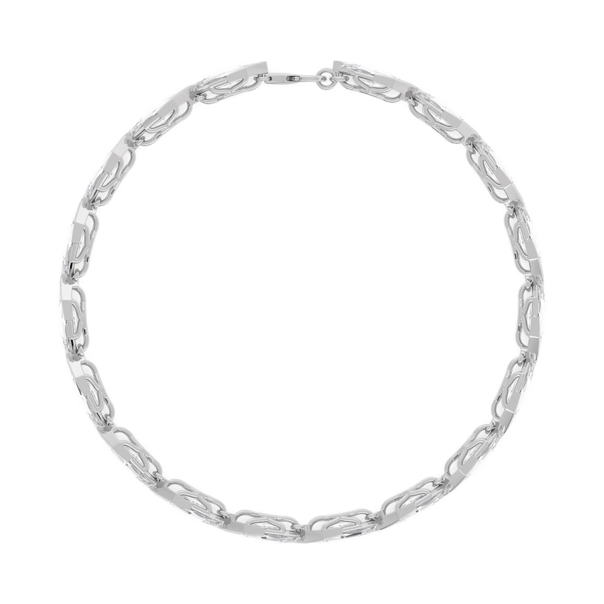 Nerissa angled marquise diamond line lab grown diamond bracelet in white gold - view 4