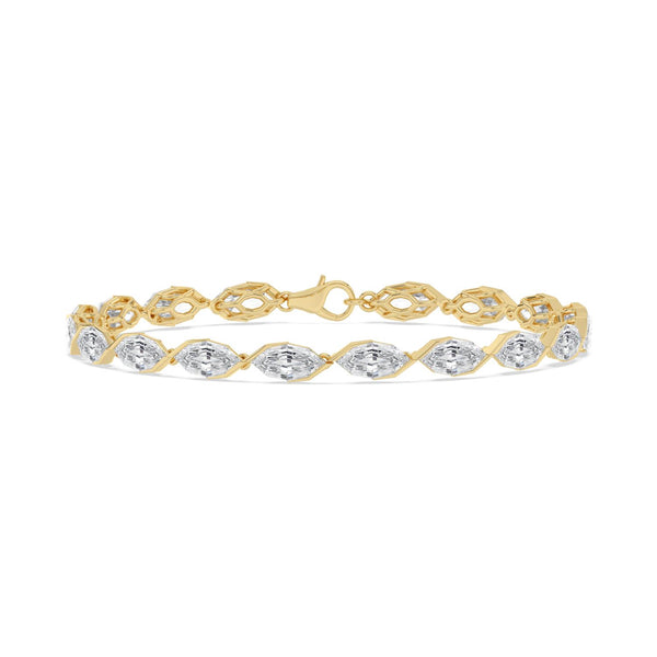 Nerissa - Angled Marquise Diamond Line Lab Grown Diamond Bracelet
