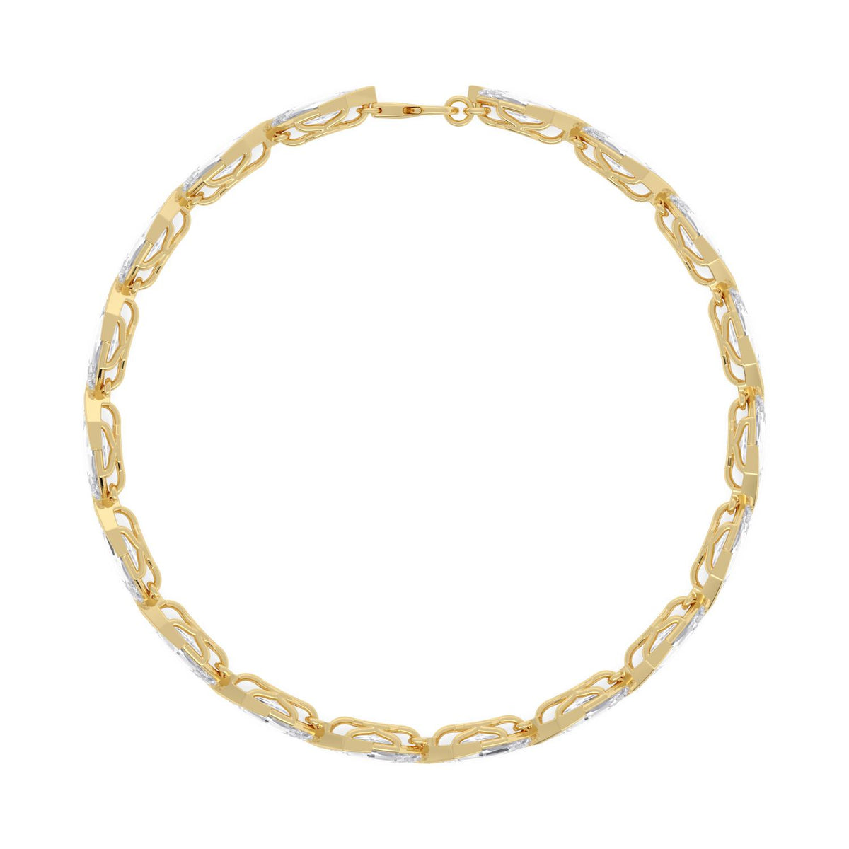 Nerissa angled marquise diamond line lab grown diamond bracelet in yellow gold - view 4