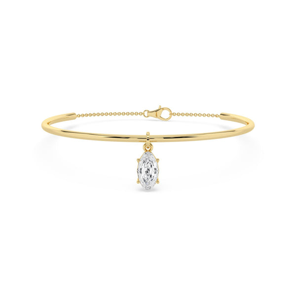 Nina - Oval Drop Bangle Lab Grown Diamond Bracelet