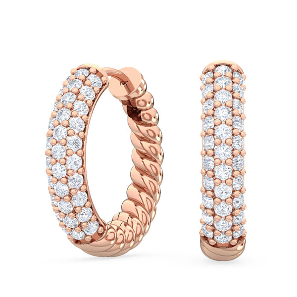 Hazel Belle - Hoop Lab Grown Diamond Earrings