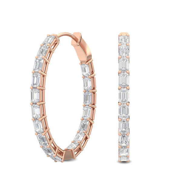 Freya Pearl - Hoop Lab Grown Diamond Earrings